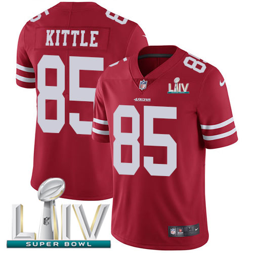 San Francisco 49ers Nike 85 George Kittle Red Super Bowl LIV 2020 Team Color Youth Stitched NFL Vapor Untouchable Limited Jersey